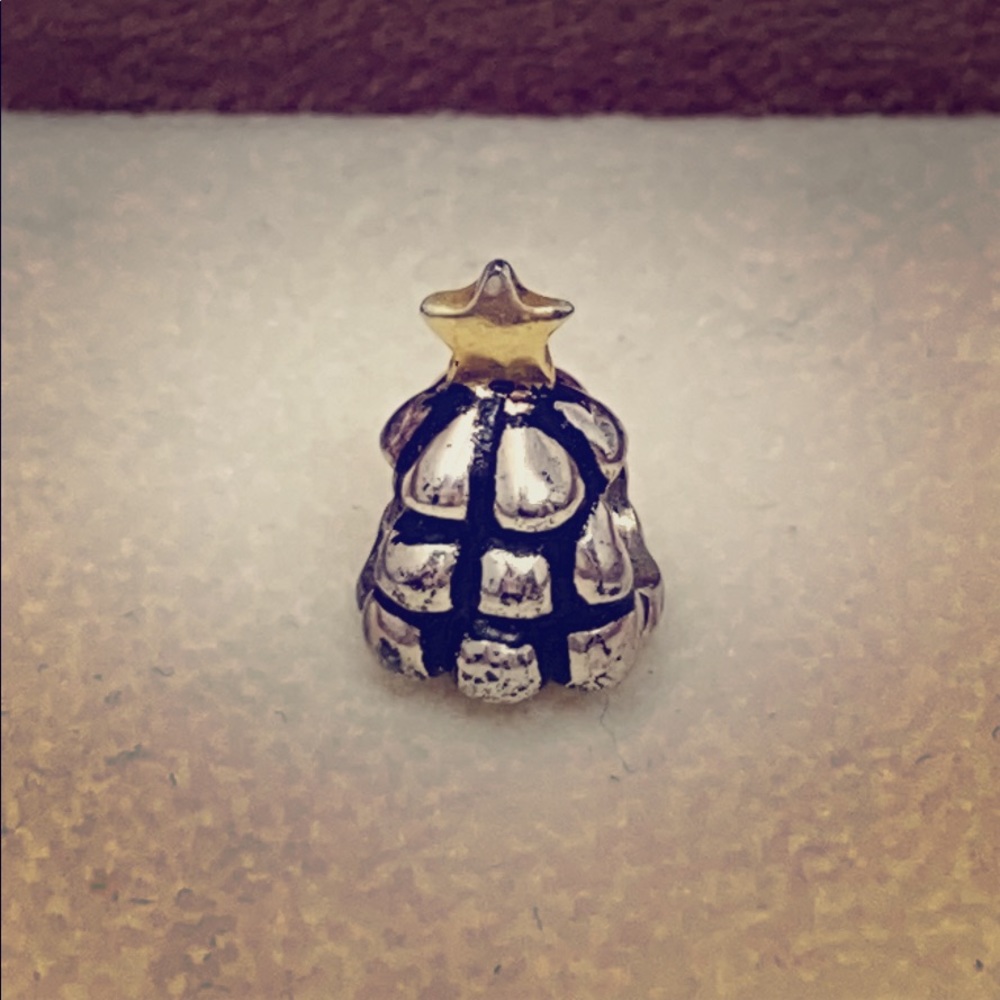 Silver and gold Christmas Tree charm